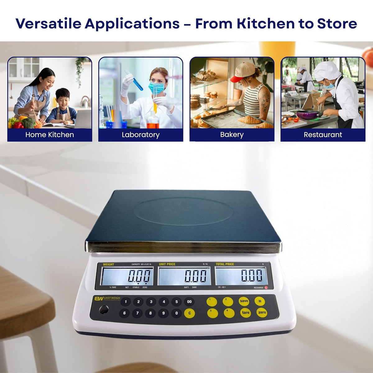 Price Computing Scale – CK Series Class III NTEP Legal for Trade, Commercial Food Scale with Rechargeable Battery