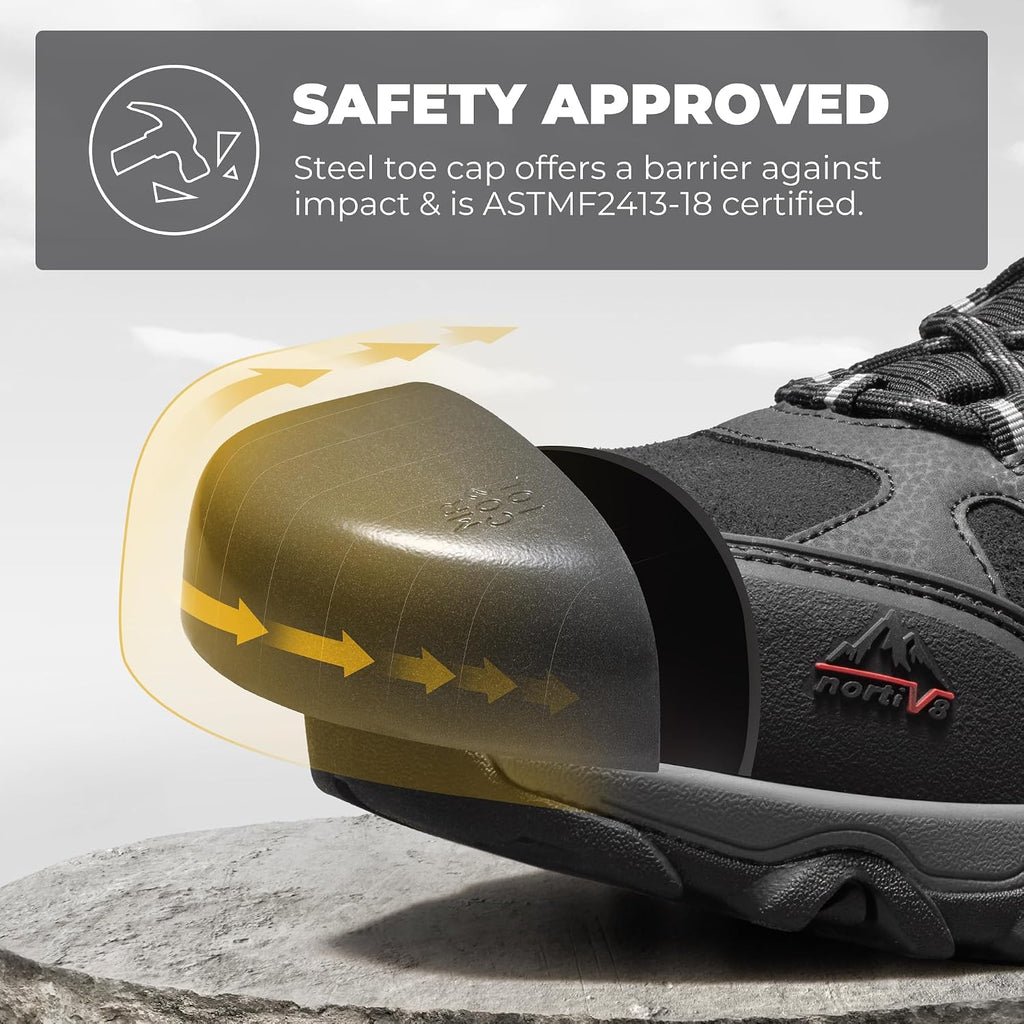 Men's Waterproof Steel Toe Work Boots | Slip Resistant ASTM-certified Safety Toe Boots for Men for