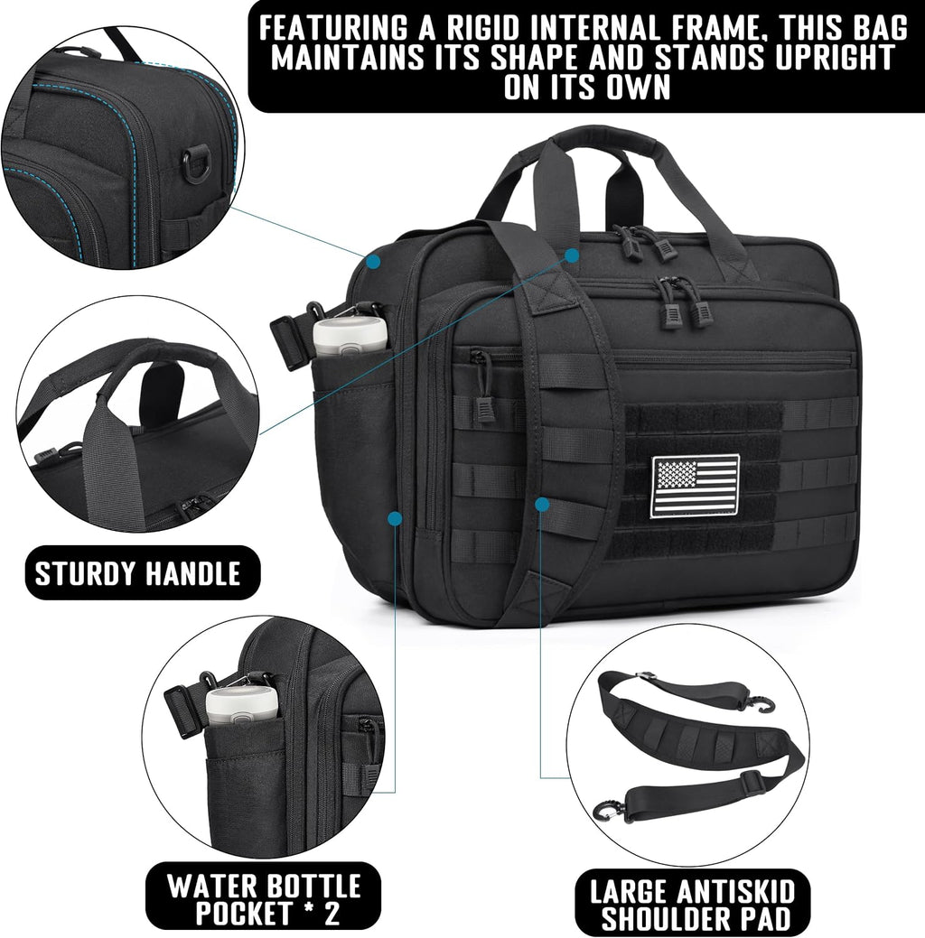 Tactical Messenger Laptop Bag Large Military Briefcase 17.3 Inch Computer Work Office Bag for Men YKK-Zippers