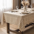 Light Coffee Rectangular Tablecloth, 60×84 Inch, Rustic Style