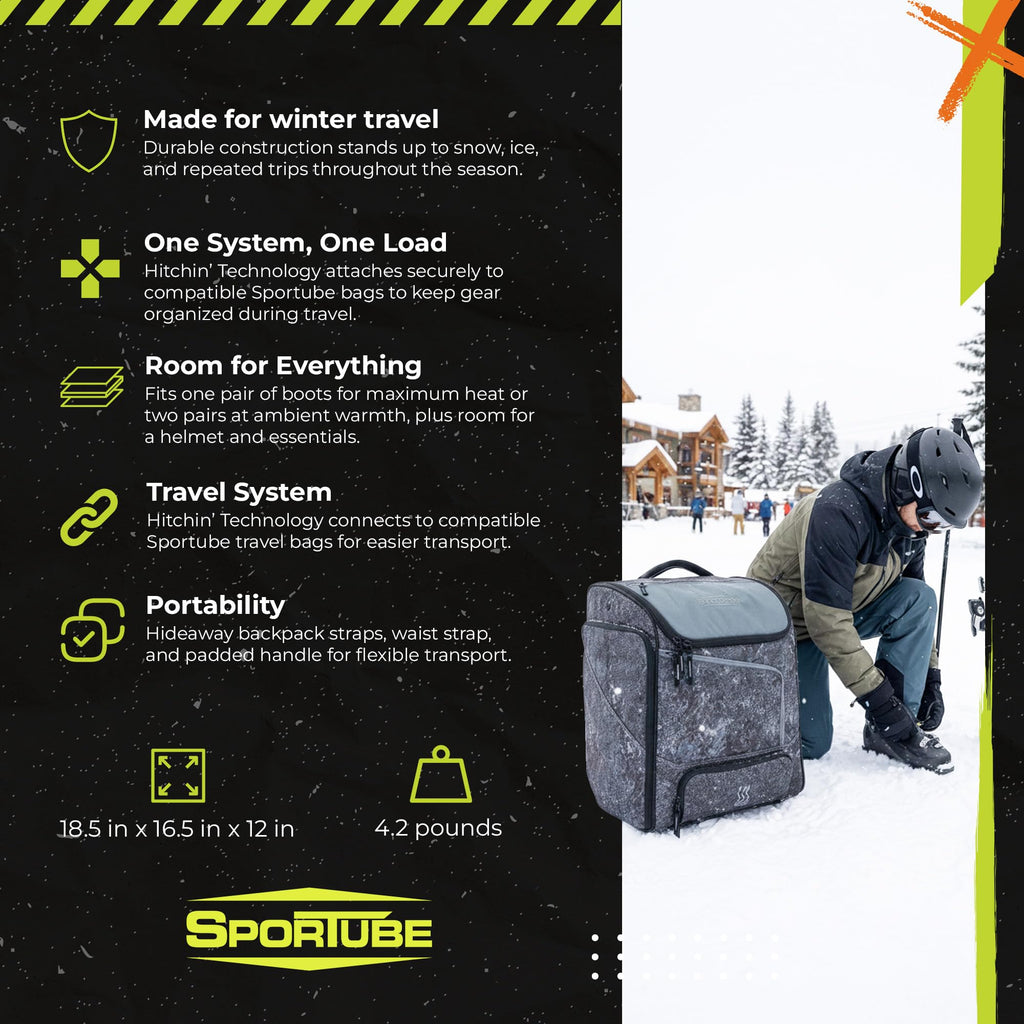 Toaster Heated Ski Boot Bag Accessories, Graphite Topo