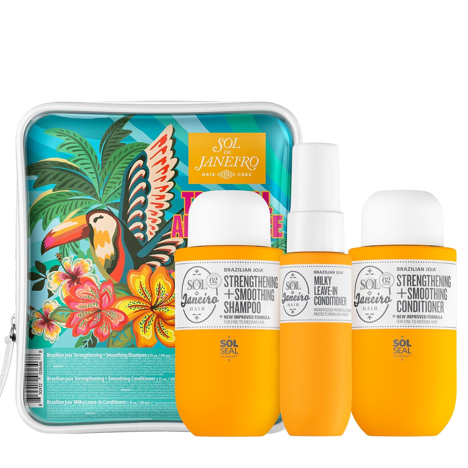 Tropical Abundance Hair Repair Trio Travel Set | Jet Set | Sulfate Free Brazilian Joia Shampoo and Conditioner |