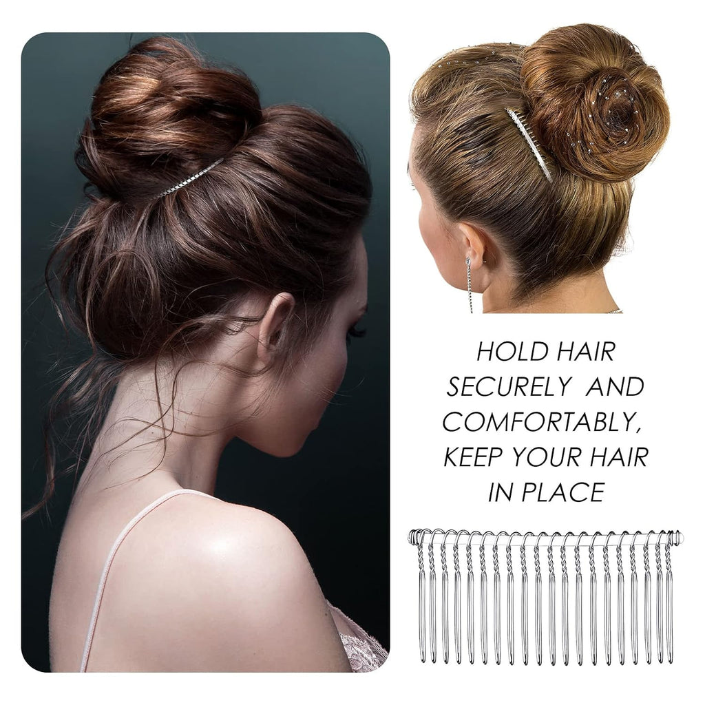 5 Pcs Metal Hair Comb for Veil 20 Teeth, White