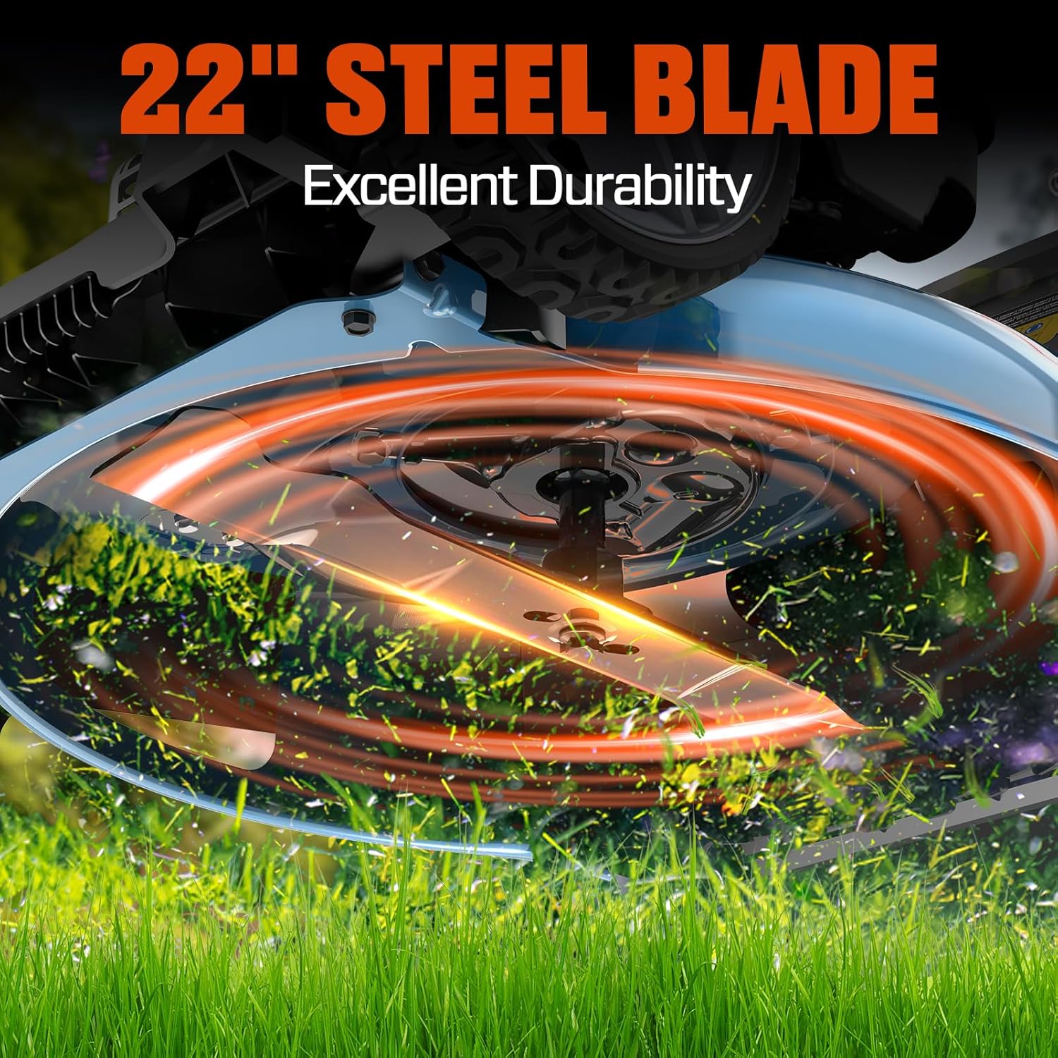 22Inch 201cc 3-in-1 Gas Lawn Mower, Rear Wheel Self-Propelled Mower | 4-Cycle Engine, Steel Deck, Mulching, Bagging