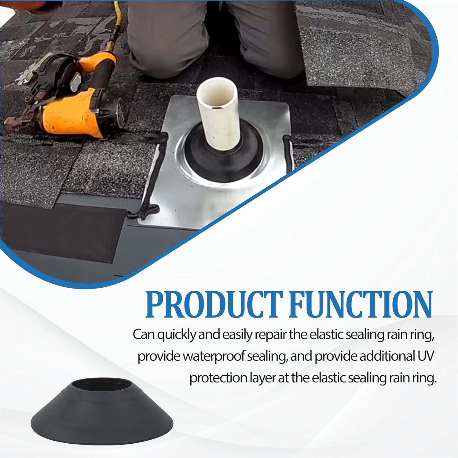 14136 & 14137 No-Calk Flashing & Rain Collars Roof Vent Boot Kit, 4-Pack