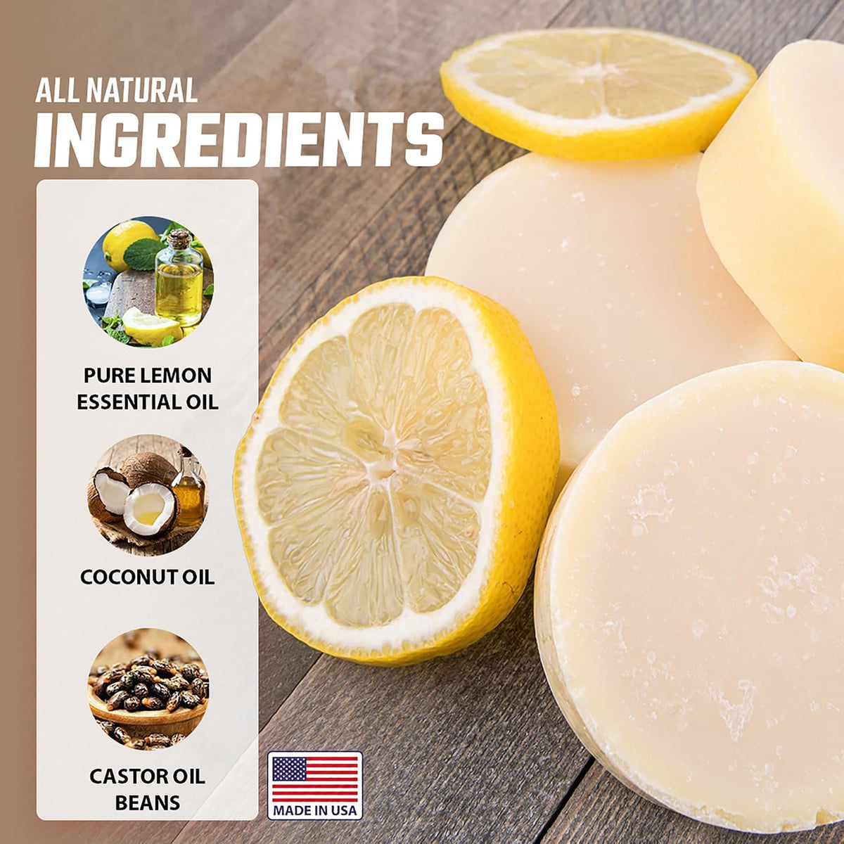 Lemon Dish Soap Bar - 3 Pack Solid Dish Soap for Dishes, Natural Zero Waste Dishwashing Bar 4oz, Plastic-Free