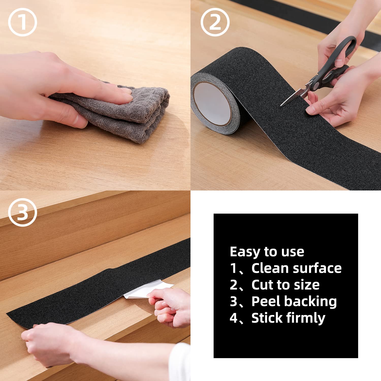 Anti Slip Tape - 2" x 16.5Ft, Yellow Heavy Duty Grip Tape - High Adhesion & Waterproof, No Residue Removal for