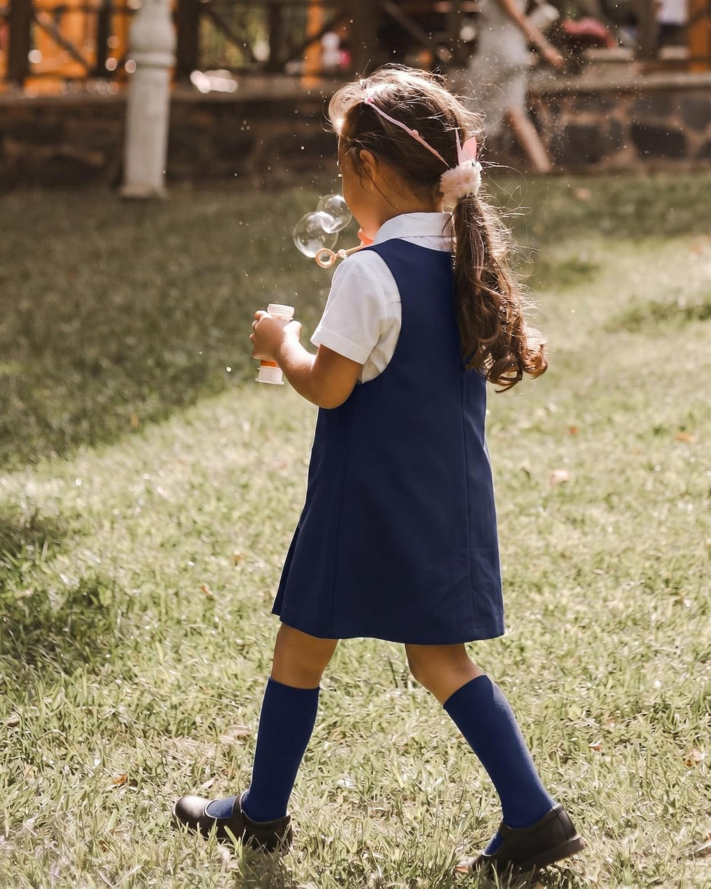 Girls Knee High Socks School Uniform Dress Sock Combed Cotton Black | For Kids 6-12