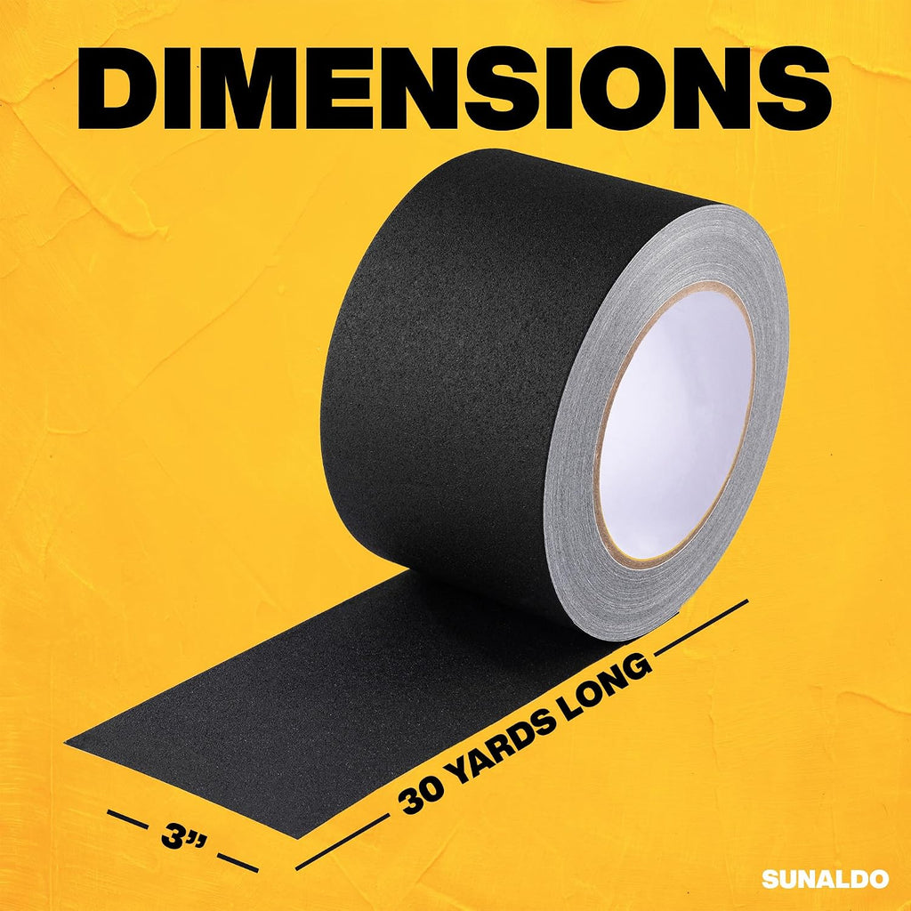 Gaffers Tape (3"x30 yards) Heavy Duty, Easy Rip, No Residue | Black