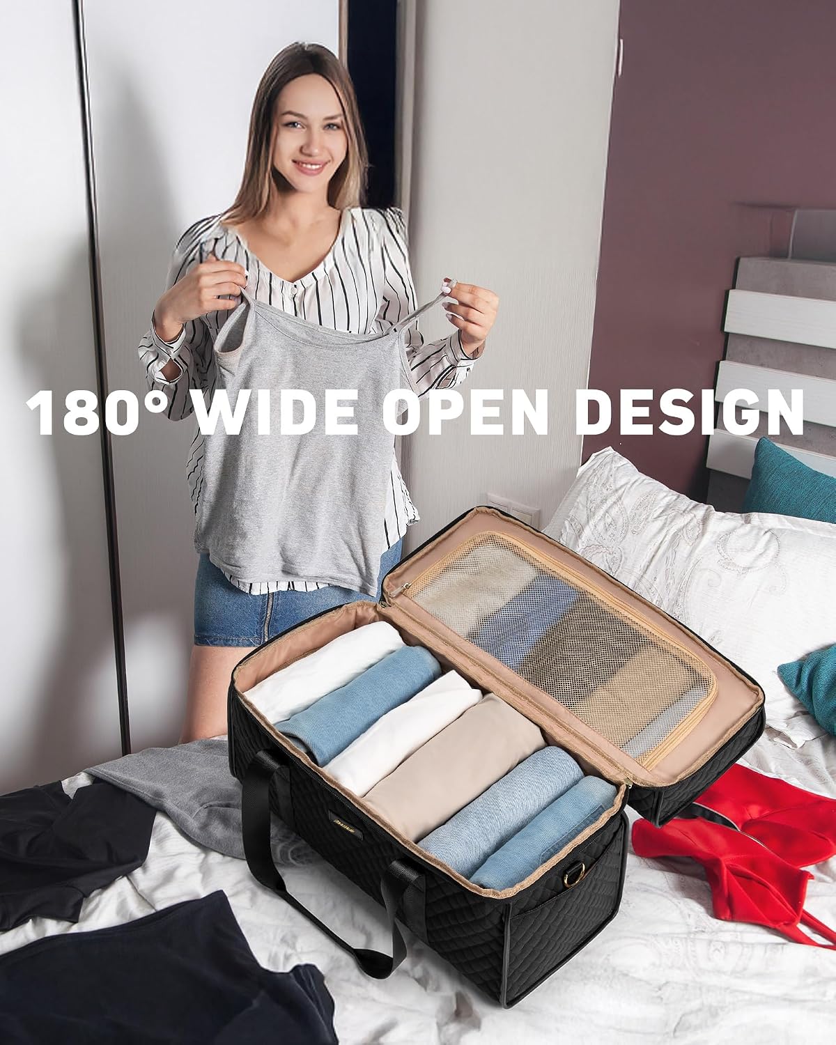 Weekender Travel Duffle Bag for Women: Overnight Bags with Shoe Compartment Carry on Bags for Airplanes with Toiletry