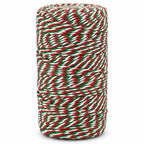 Red Green and White Cotton Twine String, 328 Feet, 2mm Thick