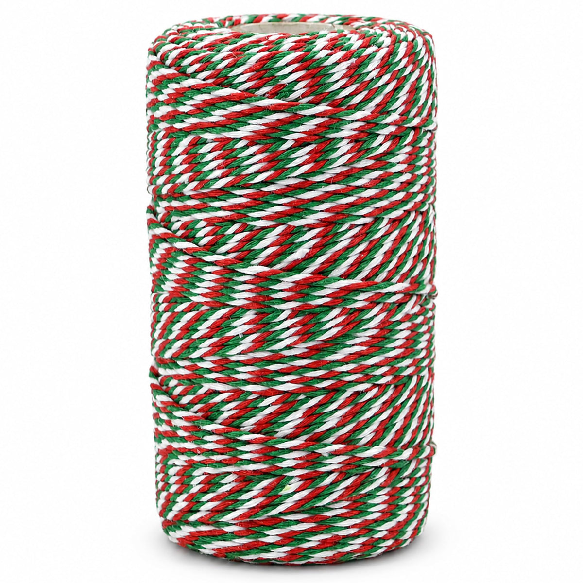 Red Green and White Cotton Twine String, 328 Feet, 2mm Thick
