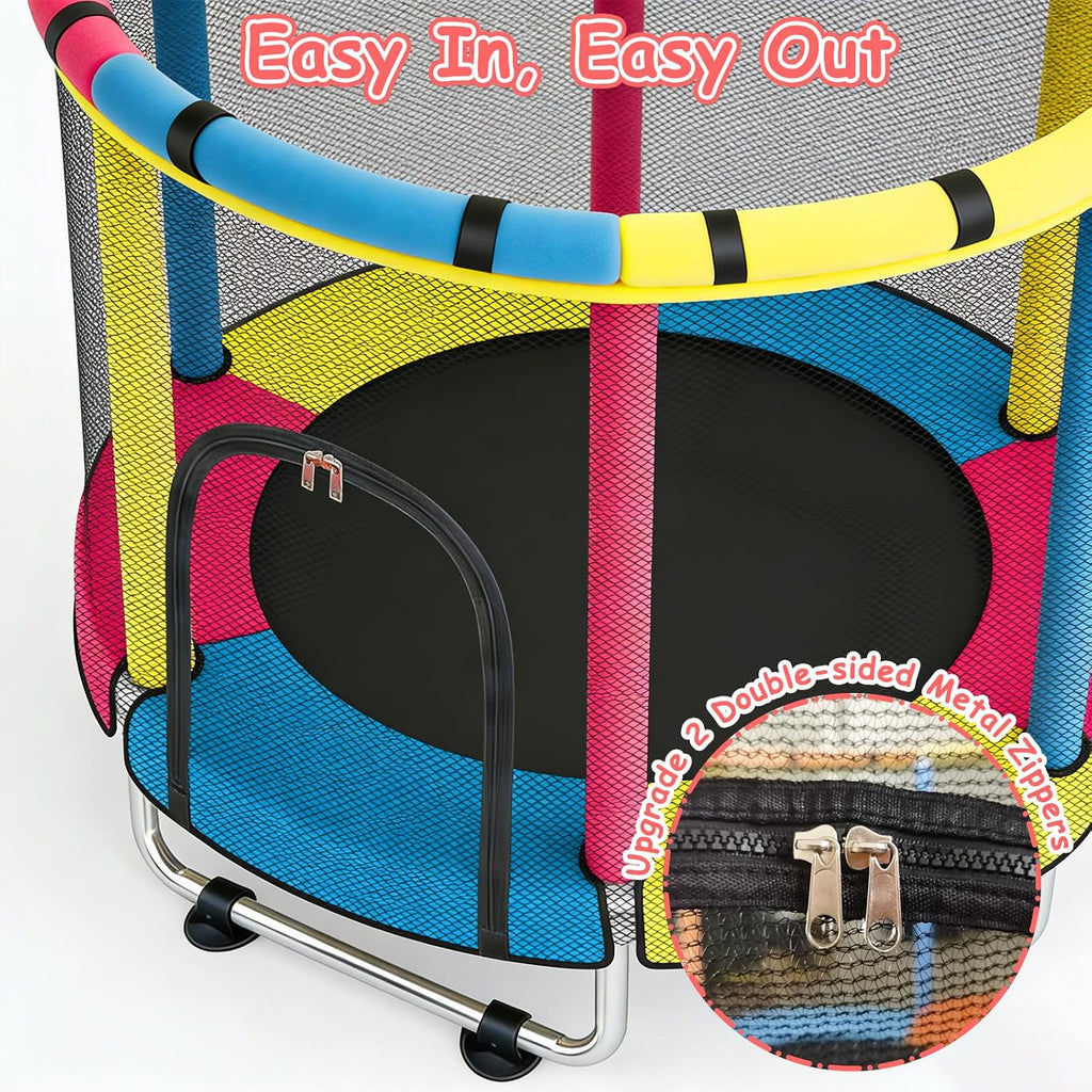 Trampoline for Kids with Safety Enclosure Net, Indoor & Outdoor Toddler Trampoline, 47" Baby Mini Recreational