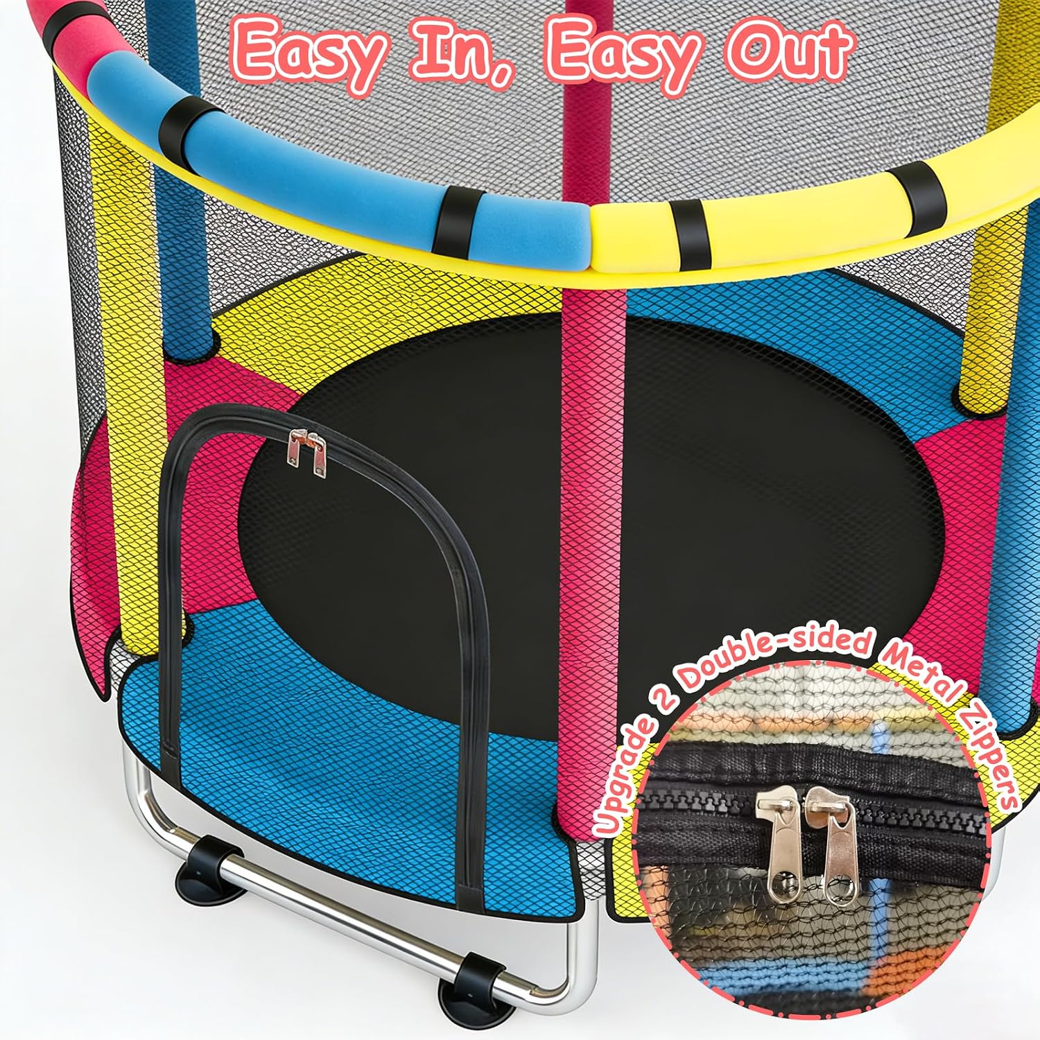Trampoline for Kids with Safety Enclosure Net, Indoor & Outdoor Toddler Trampoline, 47" Baby Mini Recreational