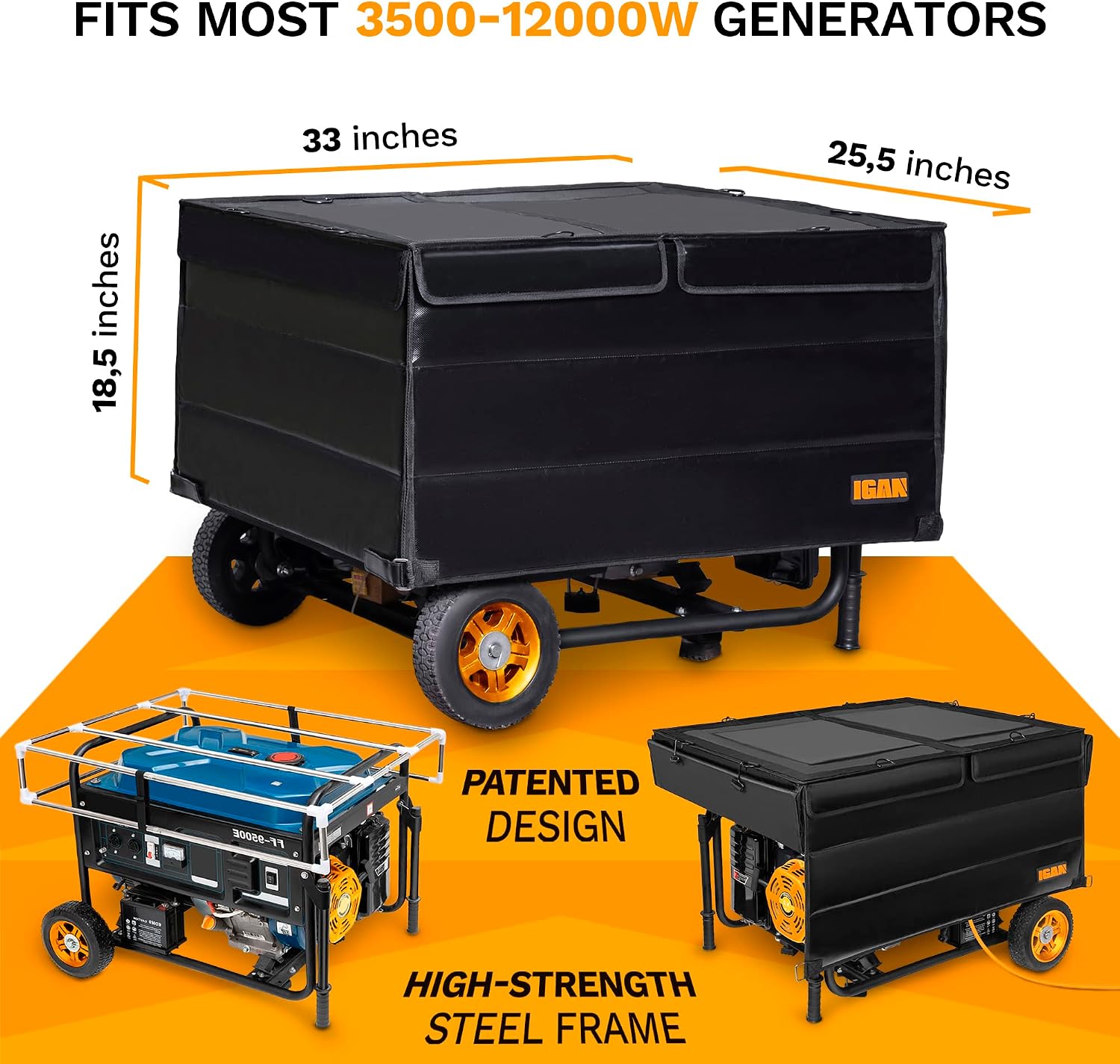 Generator Covers While Running for most 3500w-12000w Generators - Ultra Heavy Duty Generator Covers for Outside