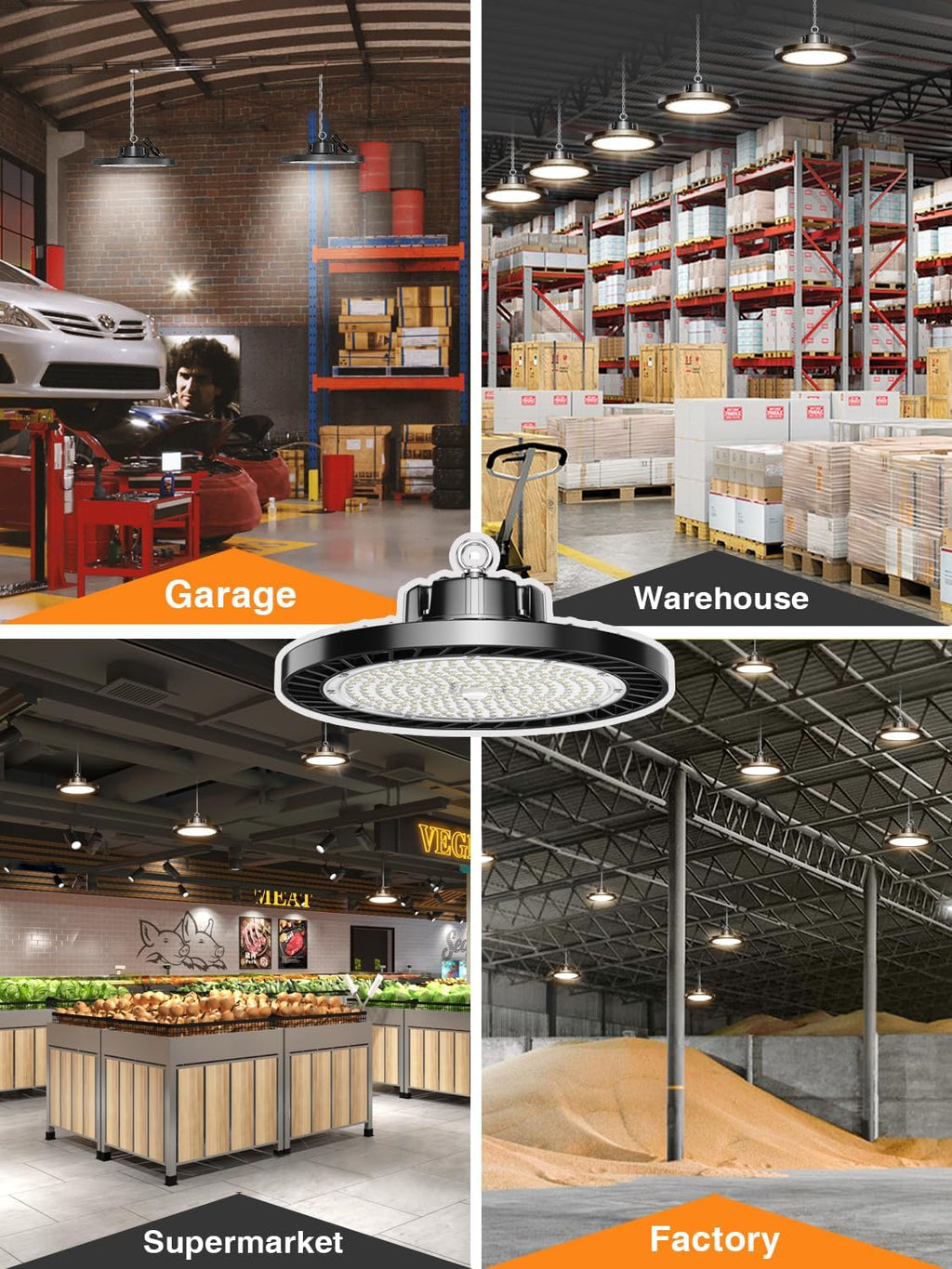 ONLYLUX UFO LED High Bay Light 150W 12 Pack 5000K Daylight 22500LM