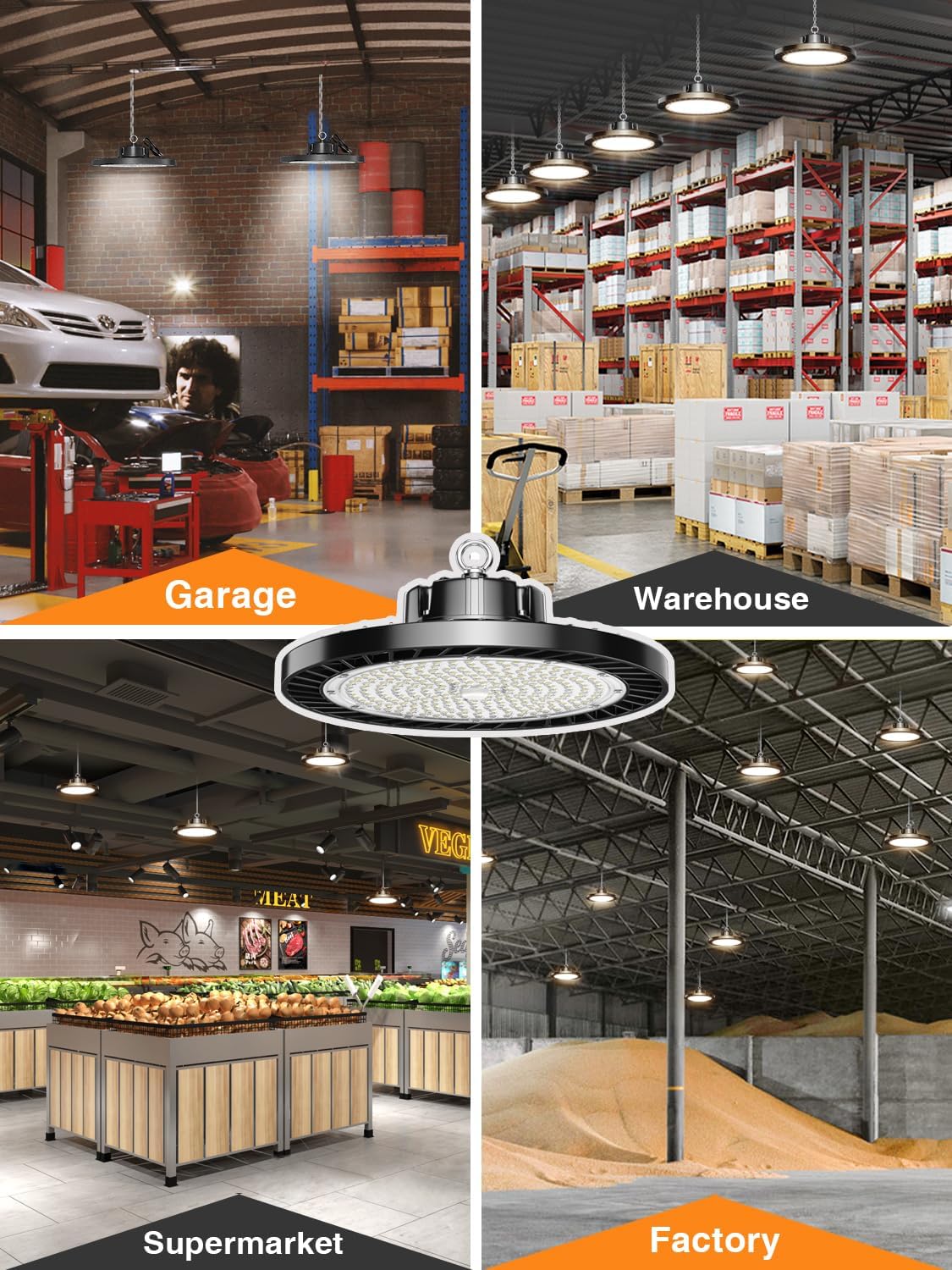 ONLYLUX UFO LED High Bay Light 150W 12 Pack 5000K Daylight 22500LM