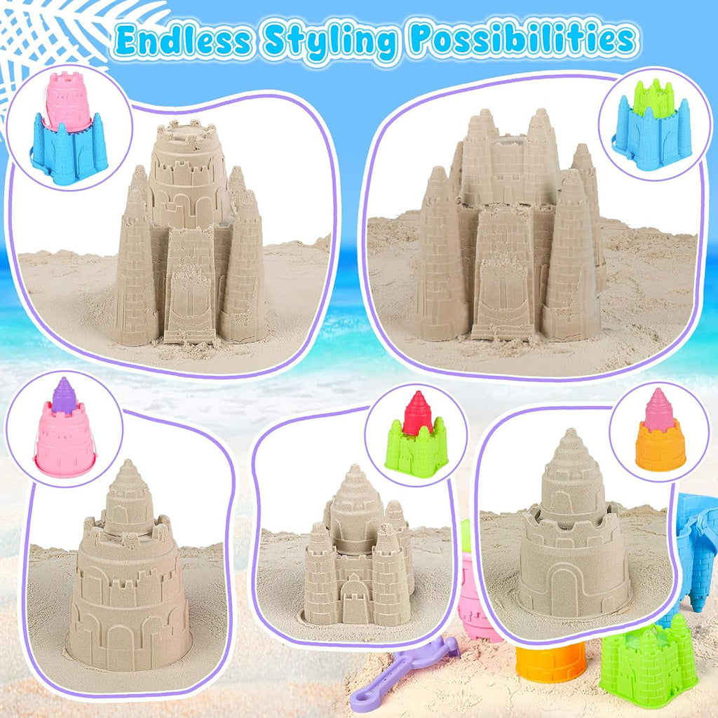 Beach Toys,Sandcastle Building Kit,Outdoor Toys for Kids Ages 3-10 | Creative Sand Toys with Stack Castle