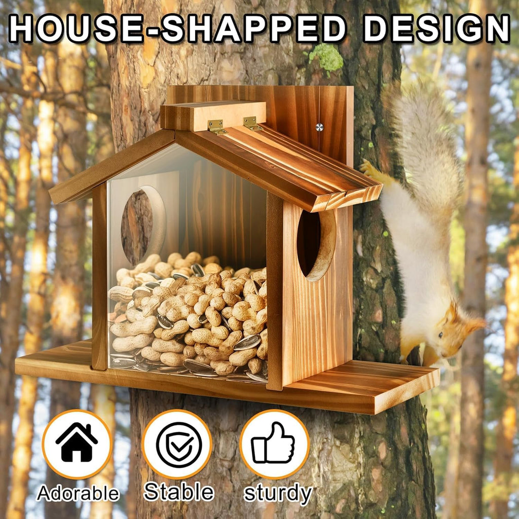Squirrel Feeders for Outside, Squirrel House for Outdoor - Chipmunk Feeder, Squirrel Food for Backyard Squirrels Hold