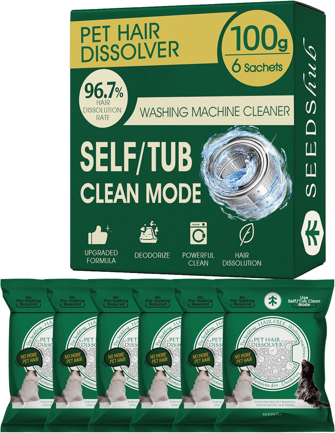 Washing Machine Cleaner for Pet Hair, 6-Month Supply