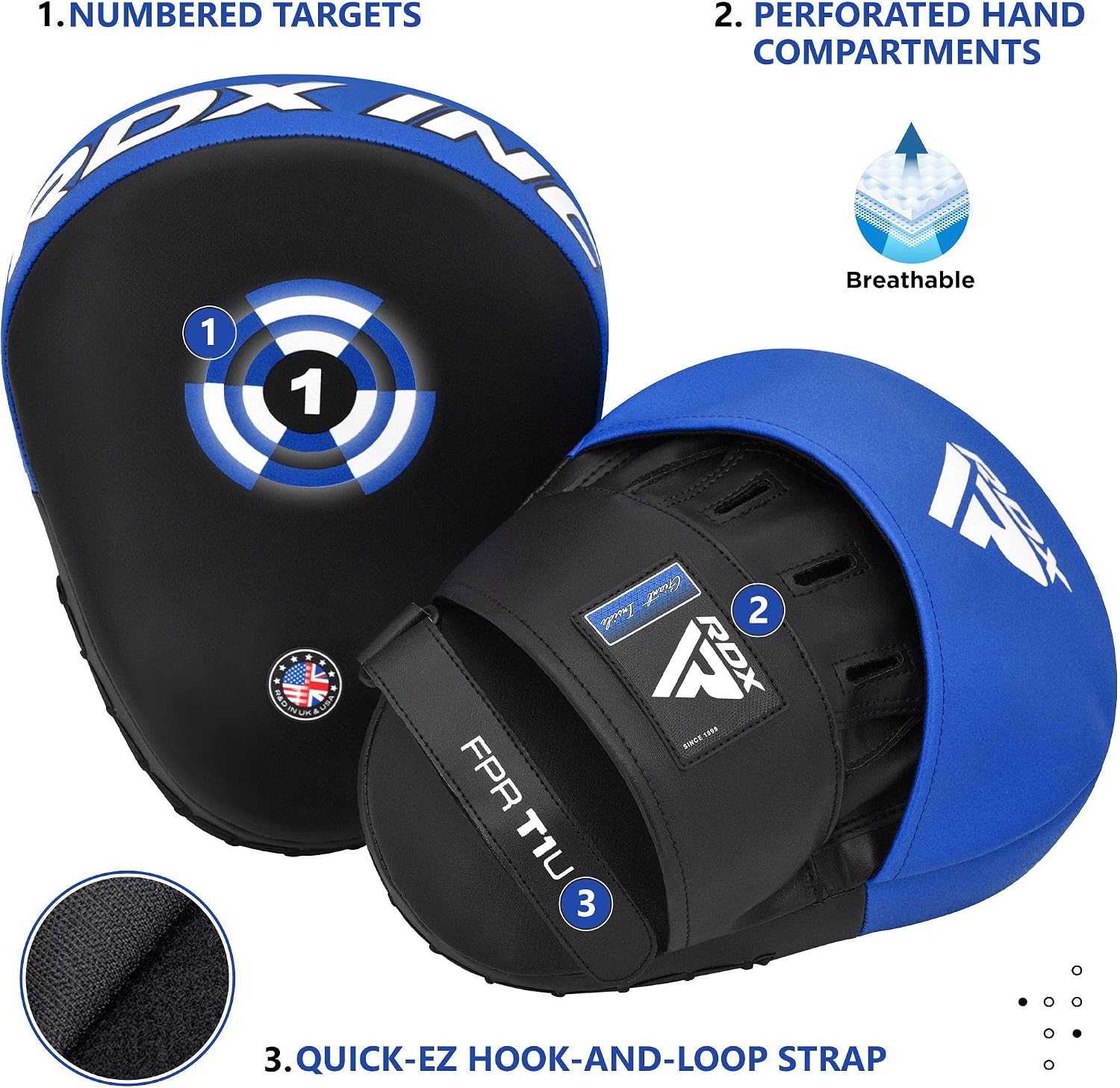Boxing Pads Focus Mitts, Maya Hide Leather Curved Hook and Jab Target Hand Pads, Great for MMA, Kickboxing, Martial