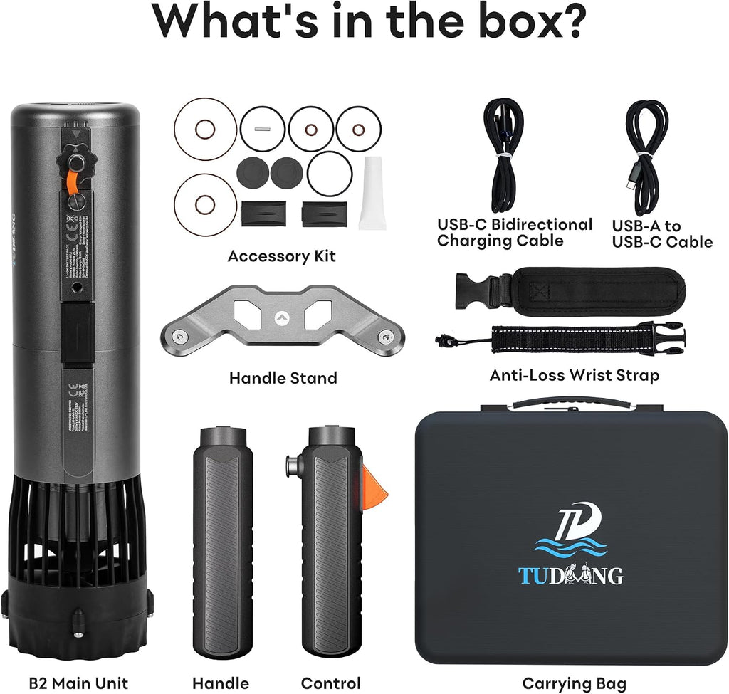 Upgraded Underwater Scooter | Removable Battery | 4 MPH | 197 FT Waterproof | 56-Min Runtime | Sea Scooter with