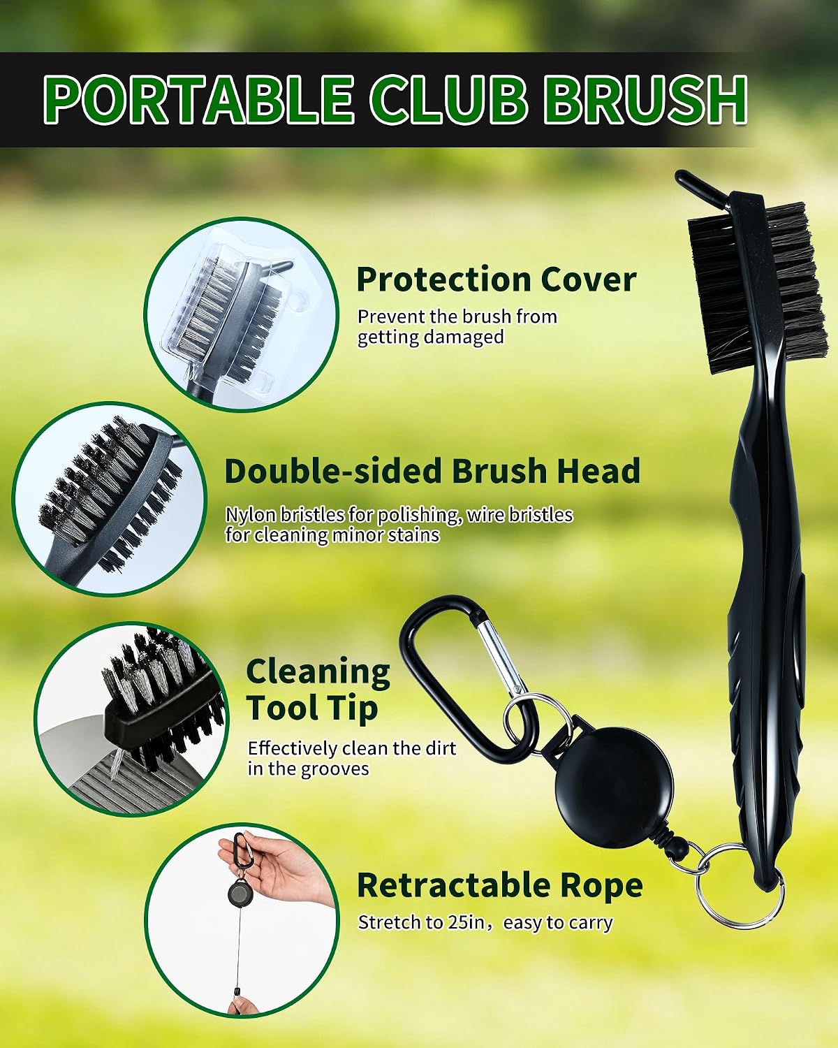 Golf Essentials Kit | Must Have Golf Accessories - Golf Water Brush, Golf Towel, Golf Club Brush, Golf Ball Marker