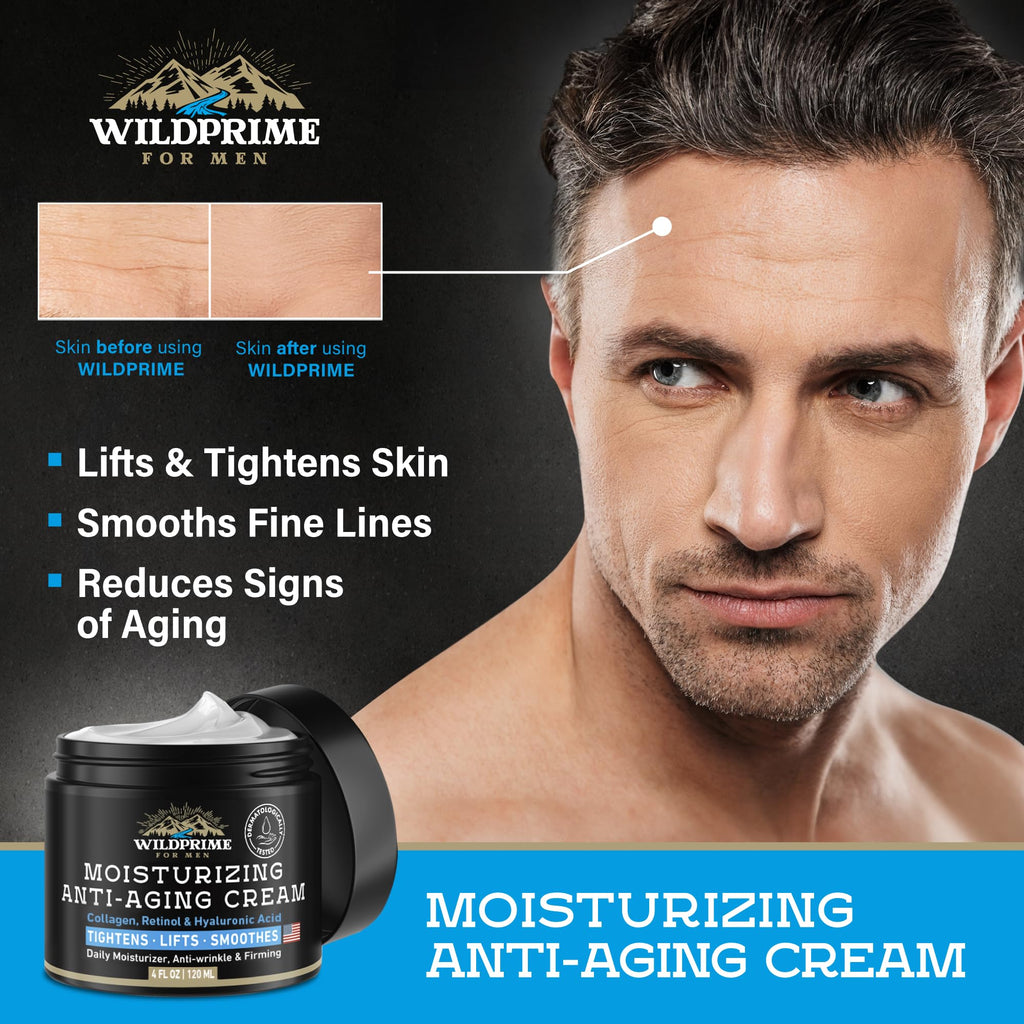 Men's Face Moisturizer Cream - Anti Aging & Wrinkle - Made in USA - 4 oz