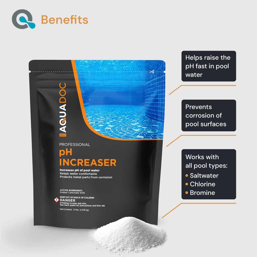 pH Up for Swimming Pools - Soda Ash Pool pH Increaser, 10 lb