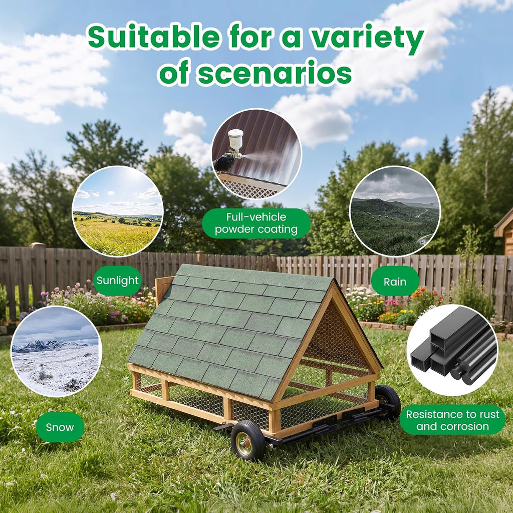 Chicken Coop Wheel Kit with Lift Assist Handle