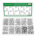 250 Pcs #6-32 Pan Head Machine Screws Nut Washer Bolt Kit,304 SS