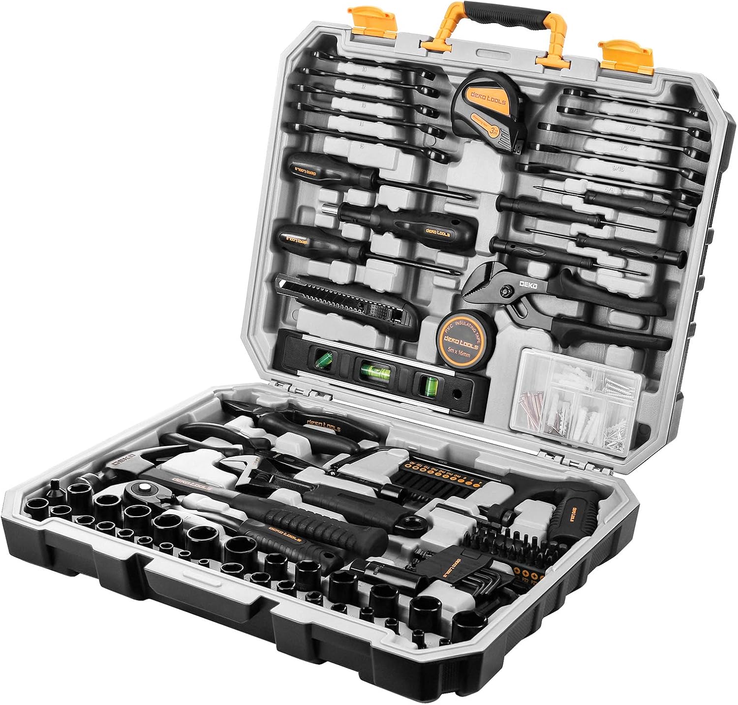 218-Piece General Household Hand Tool kit, Professional Auto Repair Tool Set for Homeowner, General Household Hand