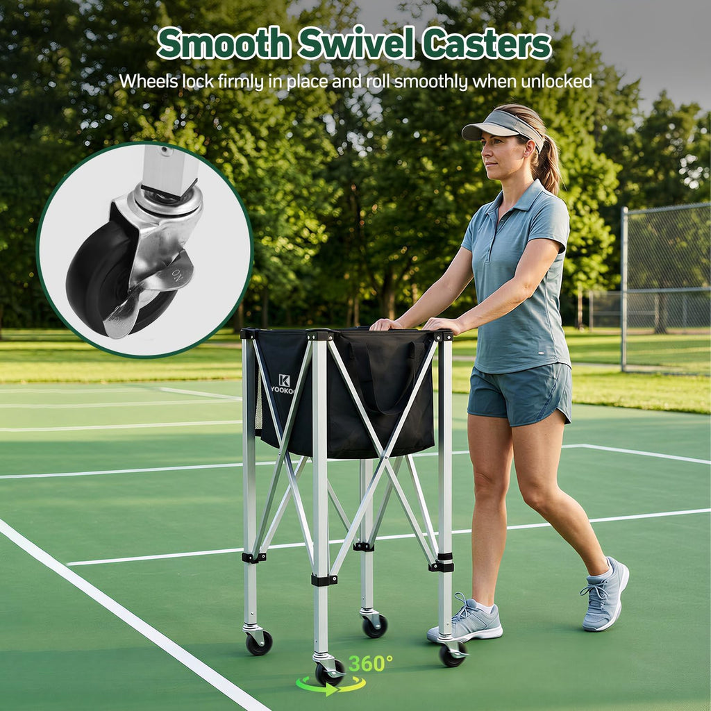 Pickleball Hopper for 100 Balls, Pickleball Basket with Black Bag