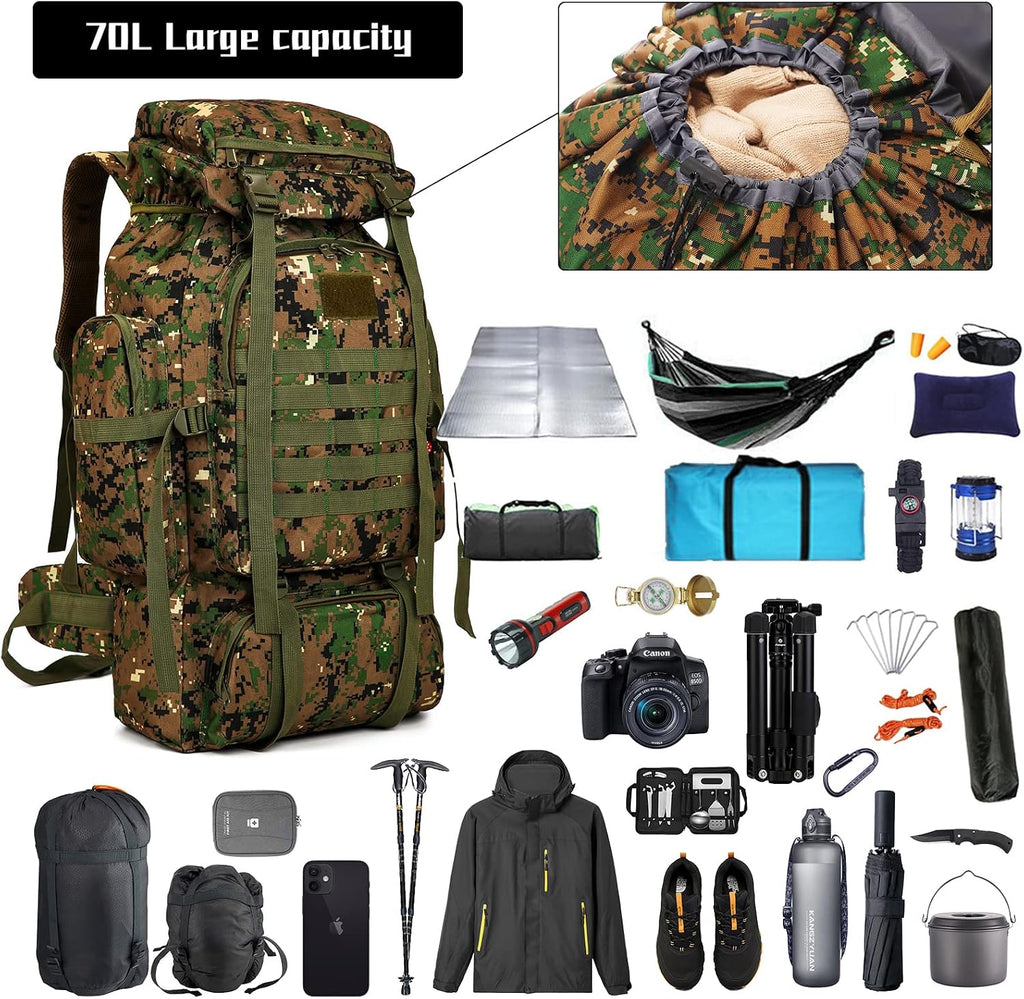 Hiking Backpack for Men 70L/100L Camping Backpack Military Rucksack Molle 3 Days Assault Pack for Climbing | Camping