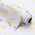 3D Kraft Christmas Wrapping Paper Roll - Mini Roll - 17 Inch x 16.5 Feet - Gold and White Christmas Tree Wrapping