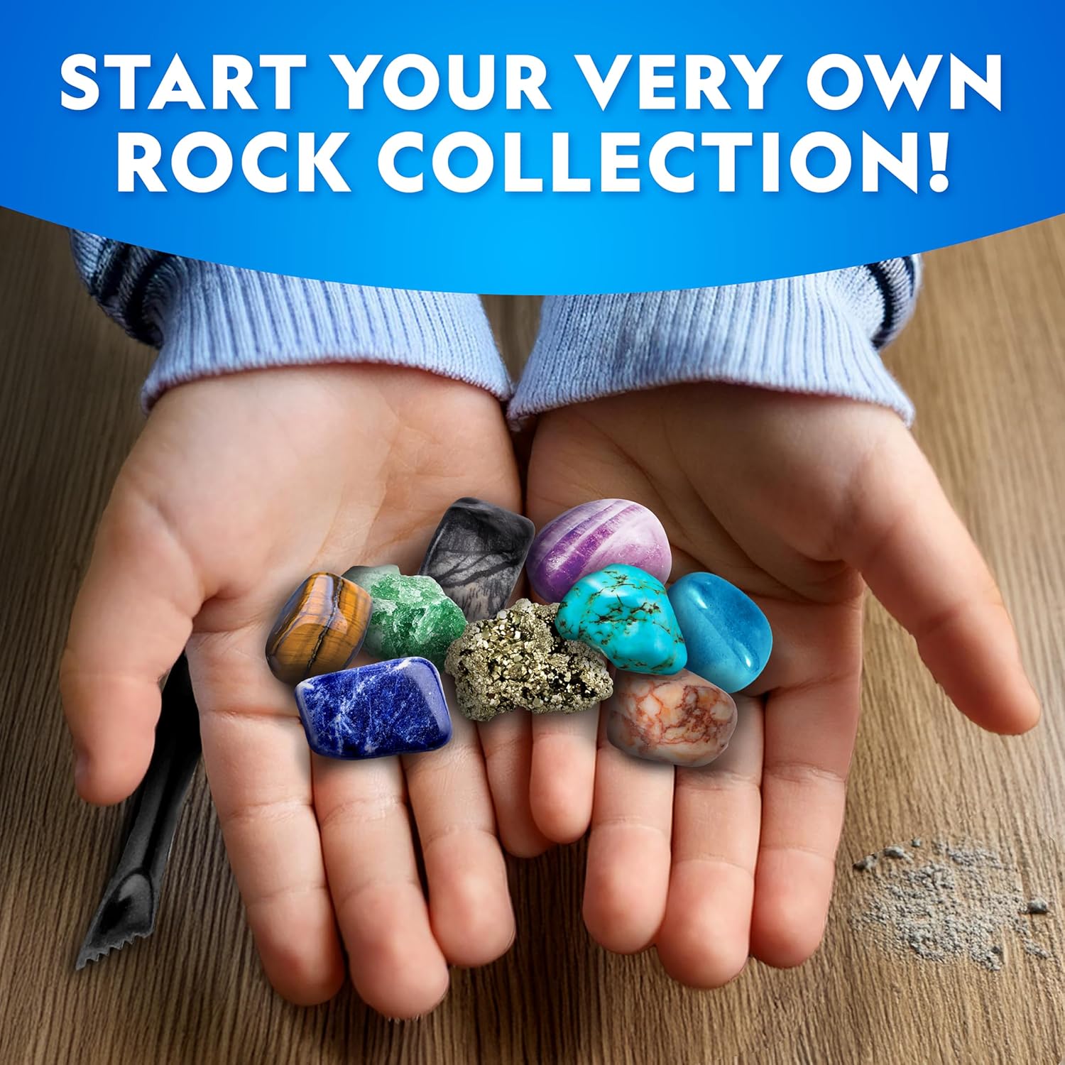 National Geographic Gigantic Gemstone Dig Kit with 50 Real Gemstones | Giant Dig Brick, Amethyst, Quartz & Tiger's