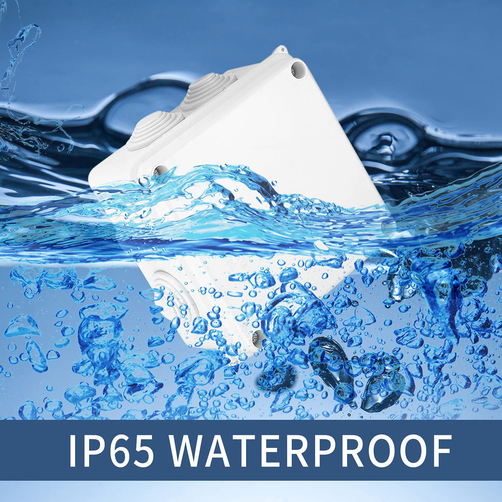 4Pcs White IP65 Waterproof ABS Junction Boxes, Electrical Enclosure,2 Sizes