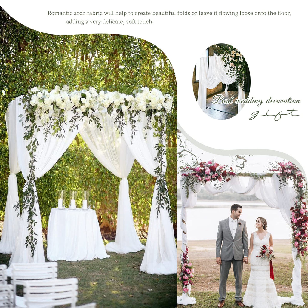 Wedding Arch Draping Fabric White Chiffon Fabric Drapes