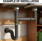 Double Bowl Kitchen Sink Drain Kit – End Outlet Waste for 1-1/2 Inch Drains – Adjustable Width (11" to 18") – PP