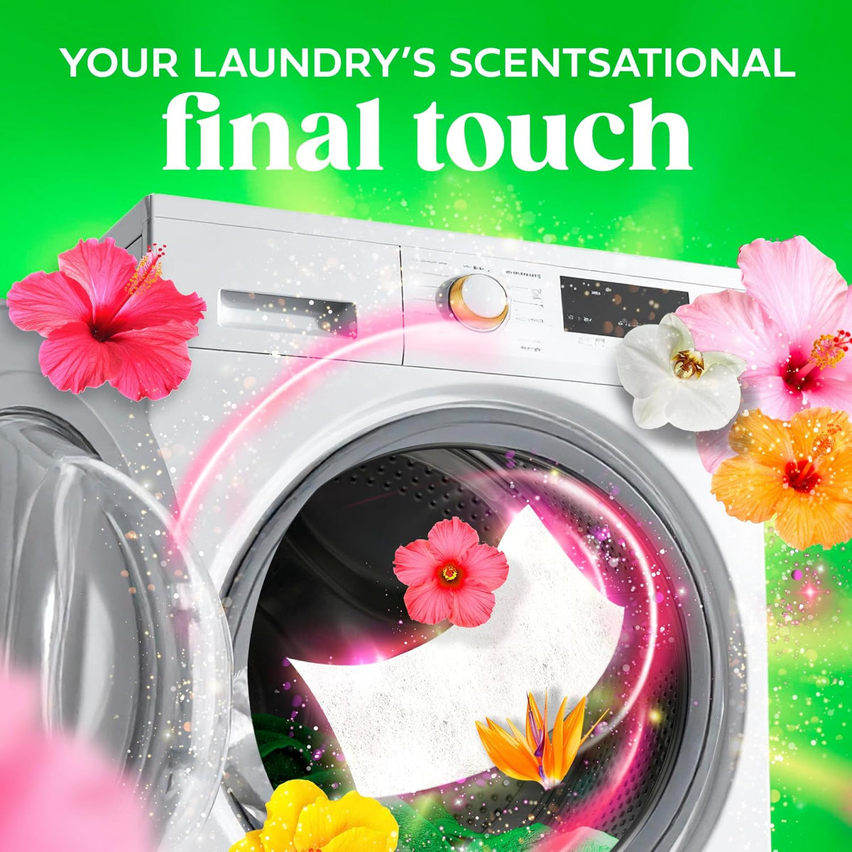 Laundry Dryer Sheets, Fabric Softener Anti Static Sheets, Happy Hibiscus Scent, 240 Count