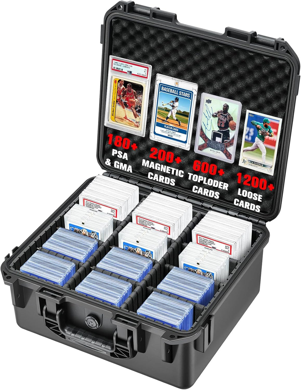 Graded Card Case Storage Box for Sports & Trading Cards | Fits PSA | CSG | CGC | BGS Slabs, Toploaders & Magnetic