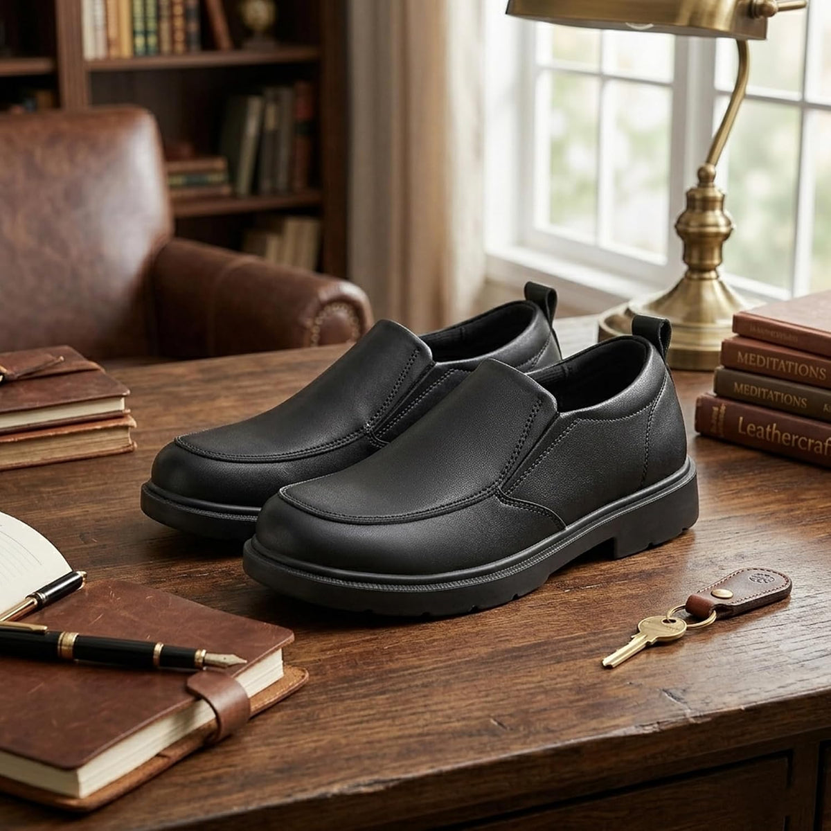 Boys Slip-On School Uniform Shoes Non-Slip Comfortable Loafers for Kids