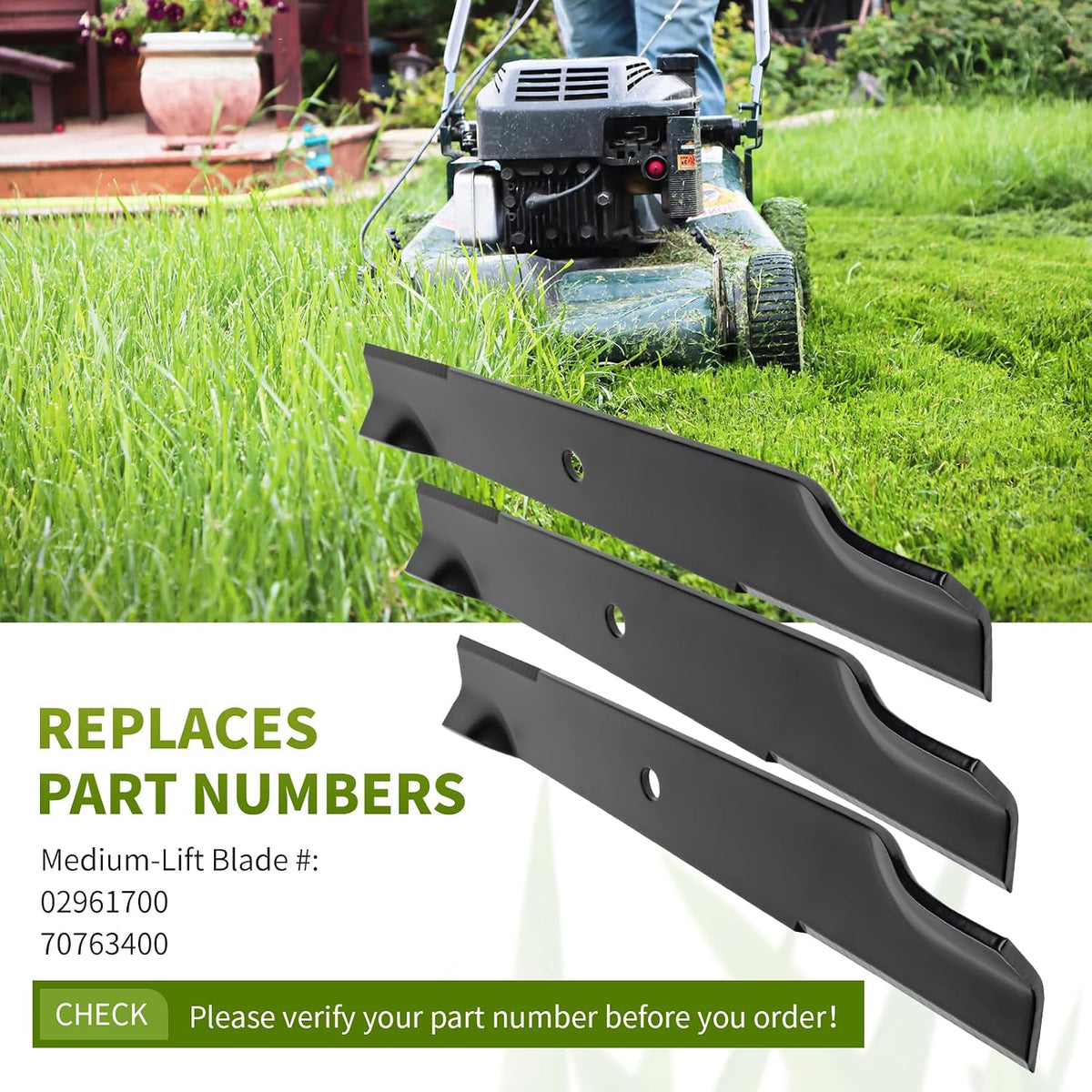 Replacement 02961700 High Lift Mower Blades, Compatible with 54" Deck A riens Zoom XL Gravely ZTXL 2554 ZTXL 2448