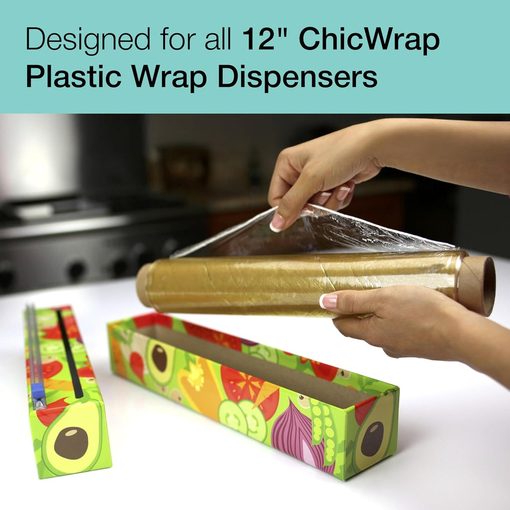 Professional Grade Plastic Wrap - 1x Large 12" x 250' Refill Roll