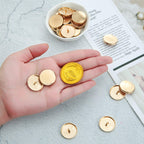 30 Pcs Metal Shank Buttons Round Flat Gold Sewing,25 mm,Gold