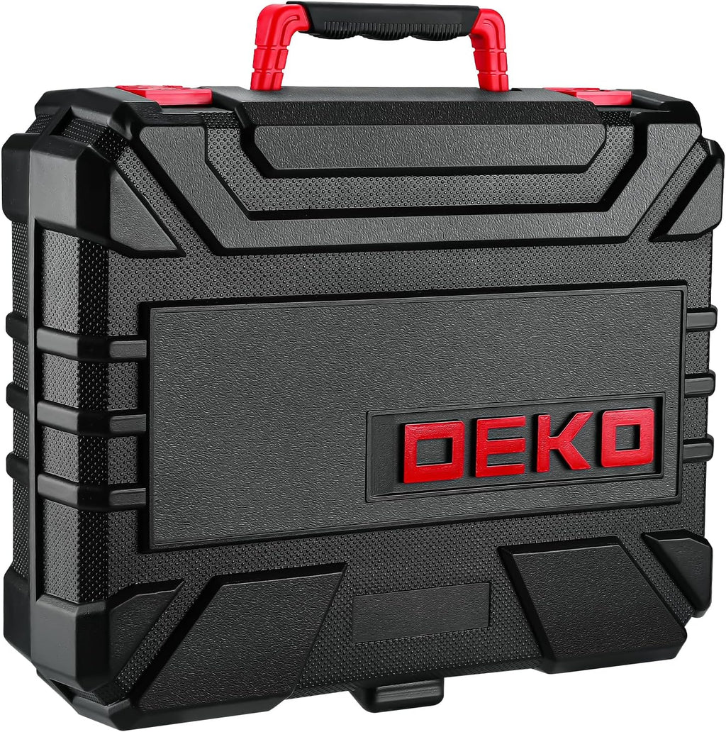 Drill Set: Tool Set with 8V Red Cordless Drill, Home Tool Kit with Drill, Hand Tool Kits for Women 126 Piece