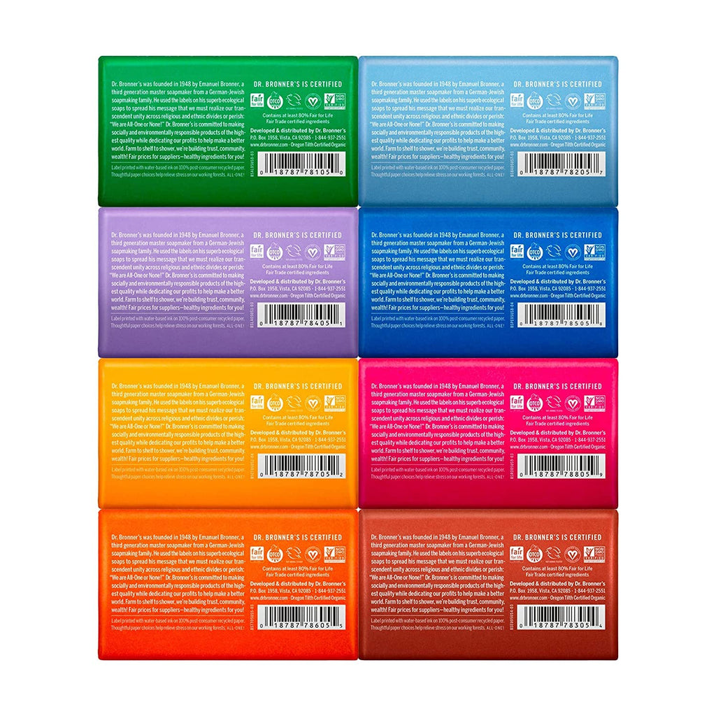 Pure-Castile Bar Soap for Men & Women, 5 oz, Variety 8-Pack
