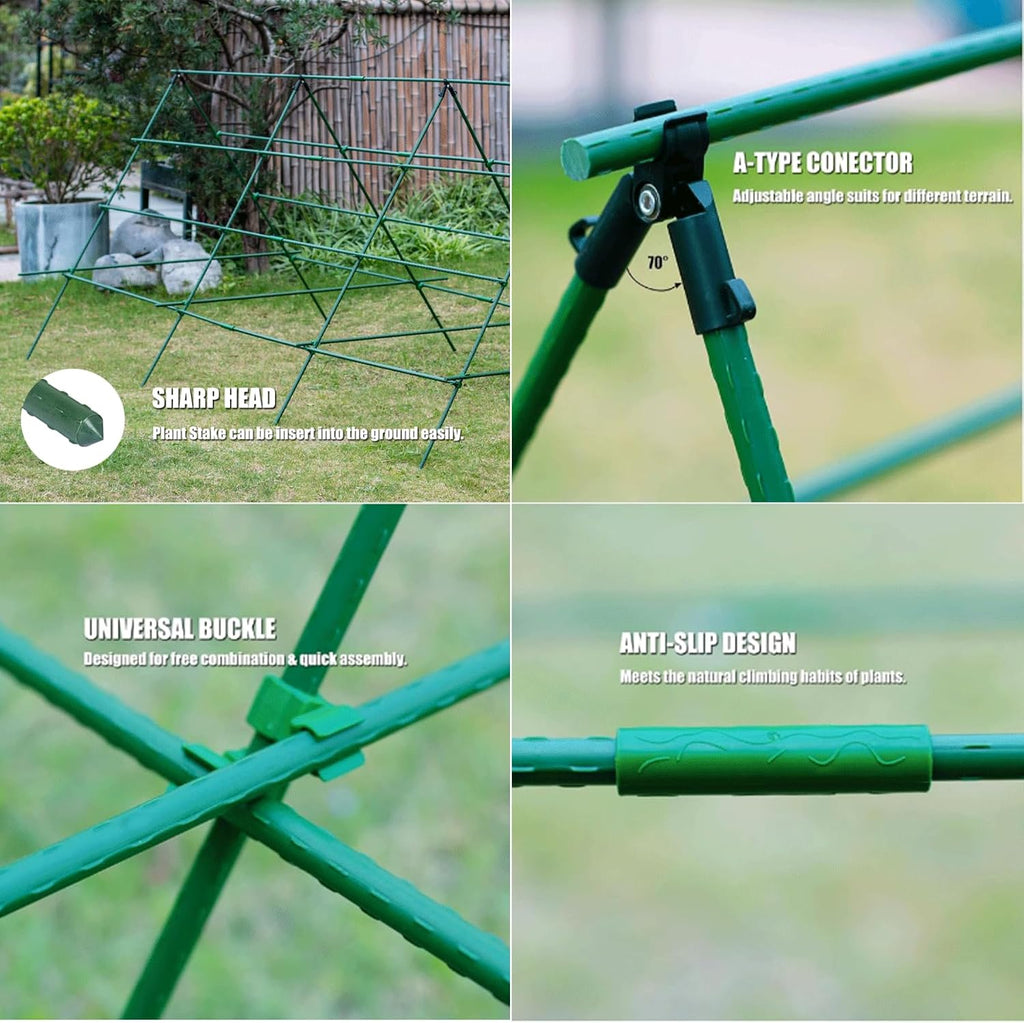 26 PCS 57" Garden Support Stakes Plastic Coated Deformable Climbing Plant Trellis Plant Climbing Frame for Tomato