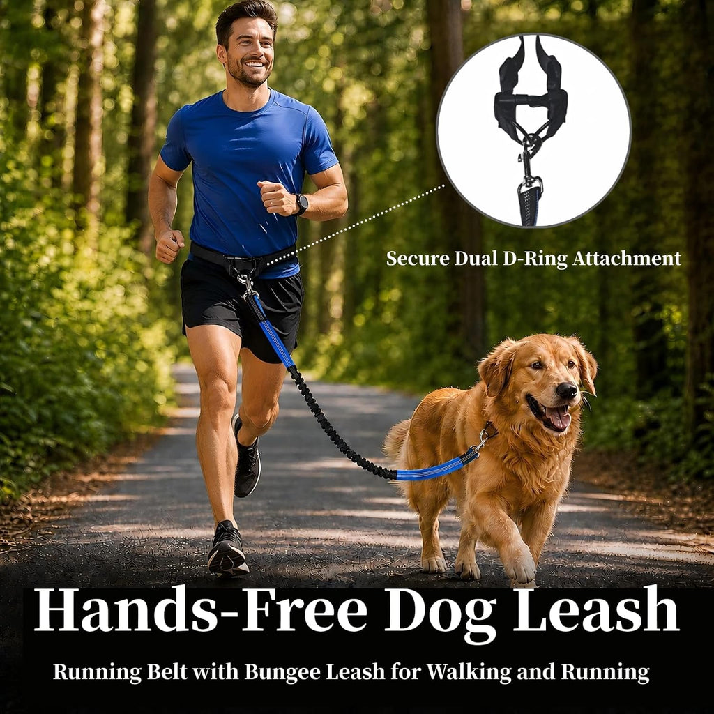 Hands Free Dog Leash with Running Belt for Walking, Running and Hiking