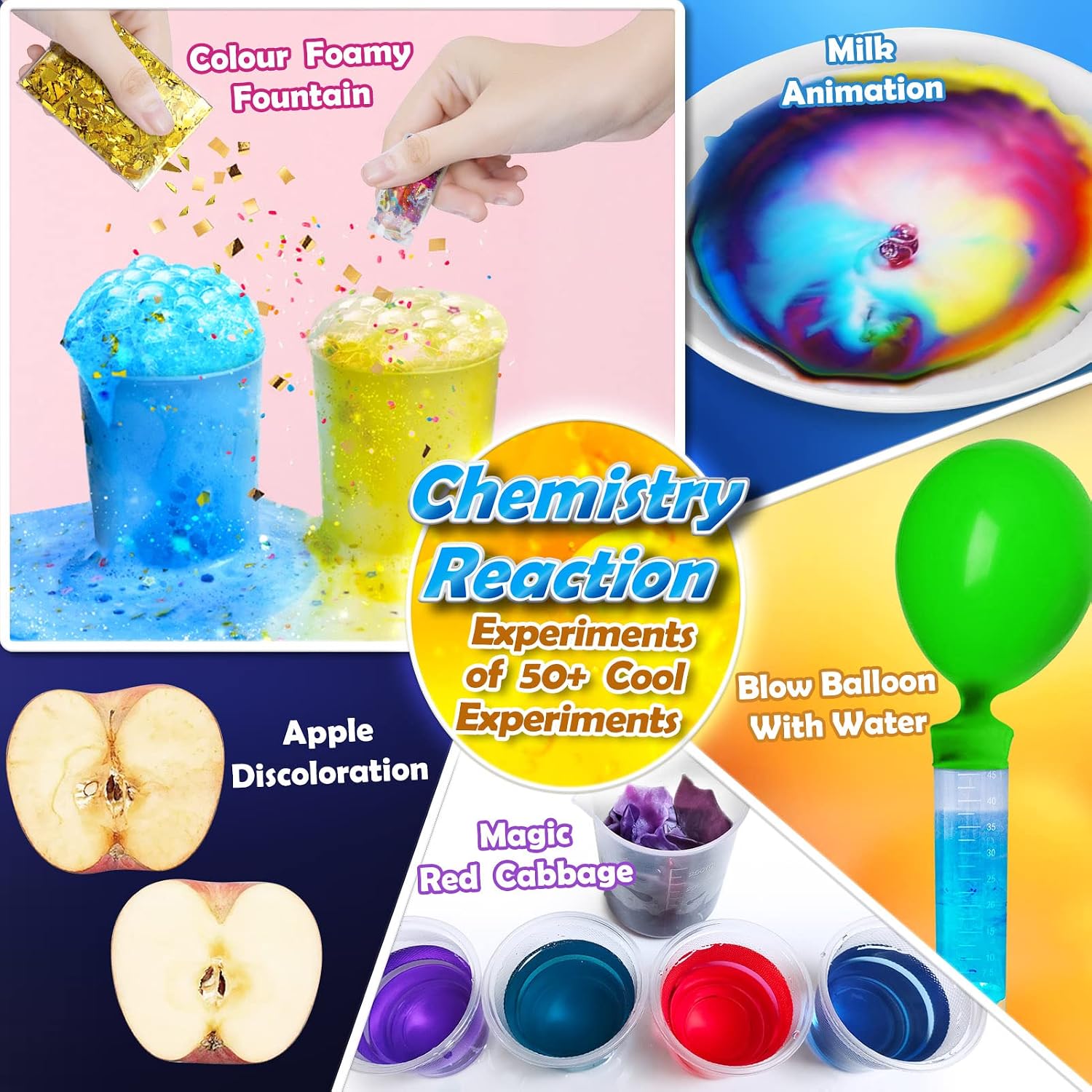 50+ Science Lab Experiments Kit for Kids, STEM Activities Educational Scientist Toys Gifts for Boys Girls Chemistry